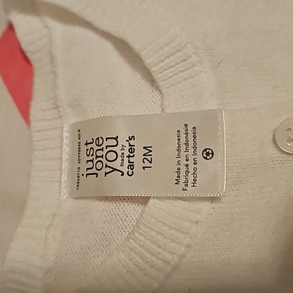 NWT Carter's 12m.set of pink unicorn 🦄  dress and white sweater with buttons - Picture 7 of 11